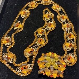 JULIANA D&E Vintage Fall Tones Frosted Rhinestone Belt